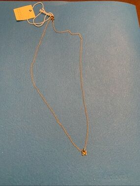 Barneys New York Gold 'M' Initial Necklace